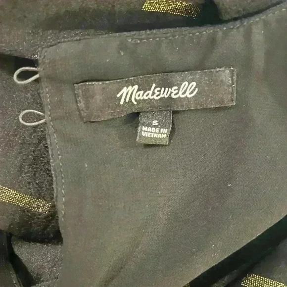 Madewell Metallic Jacquard Puff Sleeve Top. Small. Preowned. - Picture 4 of 4